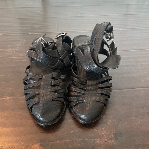 Black Strappy ASOS Sandals with Cut Outs / Size 8 US / 6 UK - Picture 2 of 4